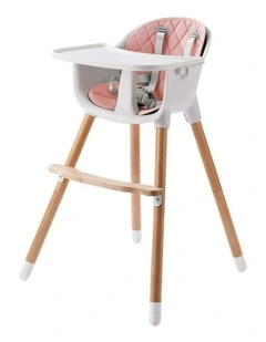 Amelia 2-in-1 Timber Highchair in Pink