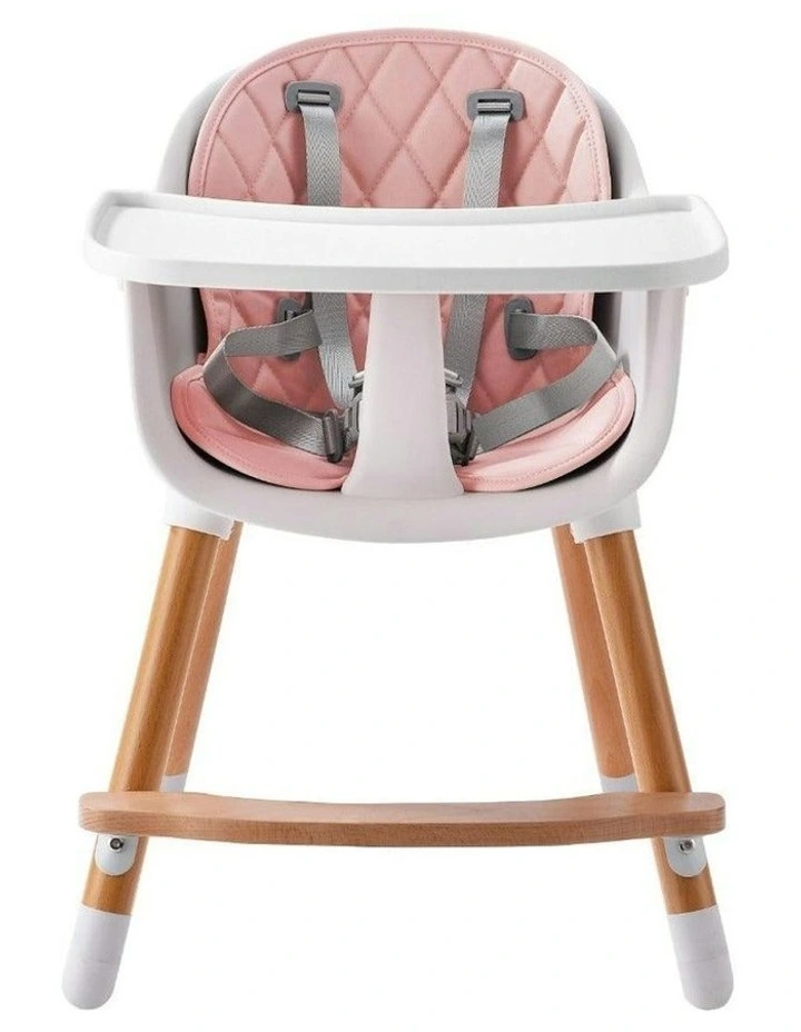 Amelia 2-in-1 Timber Highchair in Pink image 3