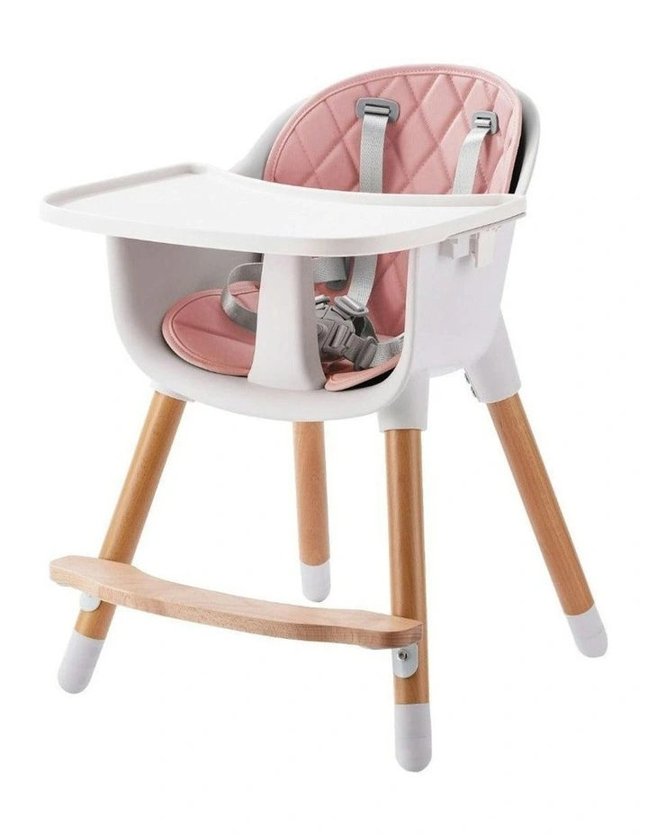 Amelia 2-in-1 Timber Highchair in Pink image 4
