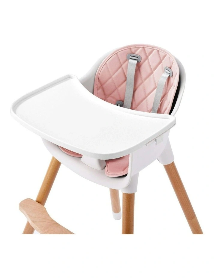 Amelia 2-in-1 Timber Highchair in Pink image 5