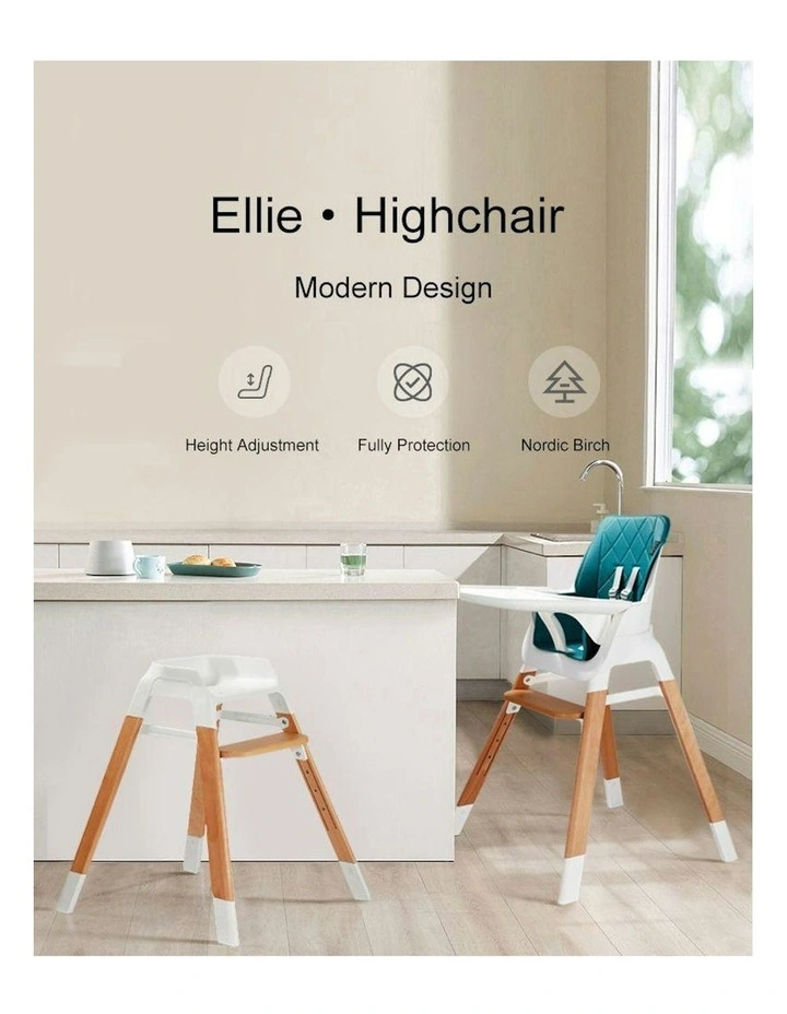 Ellie 2 in 1 Bar Stool Highchair in Aqua image 2