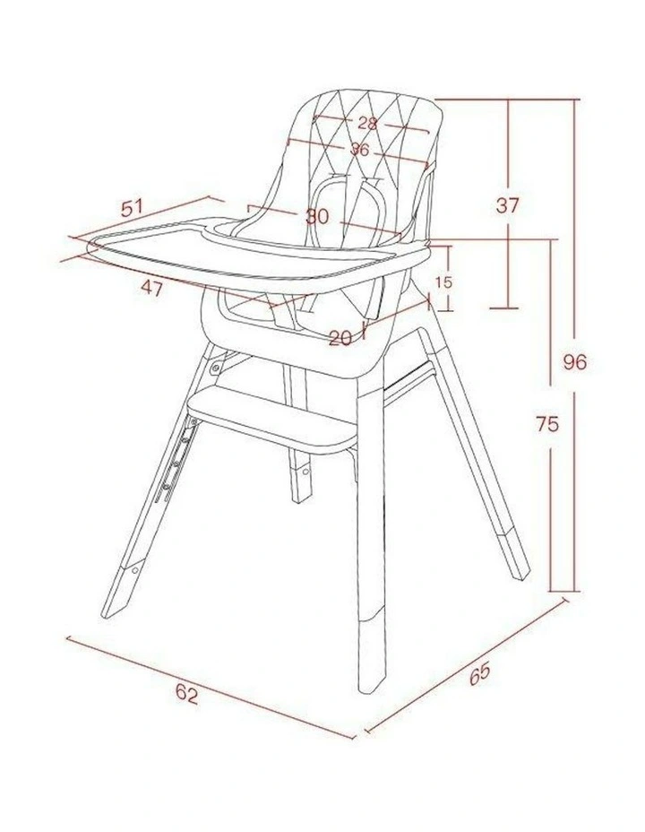 Ellie 2 in 1 Bar Stool Highchair in Aqua image 7