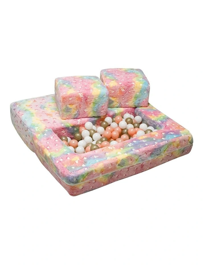 Glow in the Dark Unicorn Flip Out Play Modular Couch 4 Piece in Multi image 5