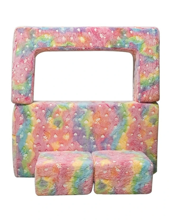 Glow in the Dark Unicorn Flip Out Play Modular Couch 4 Piece in Multi image 6