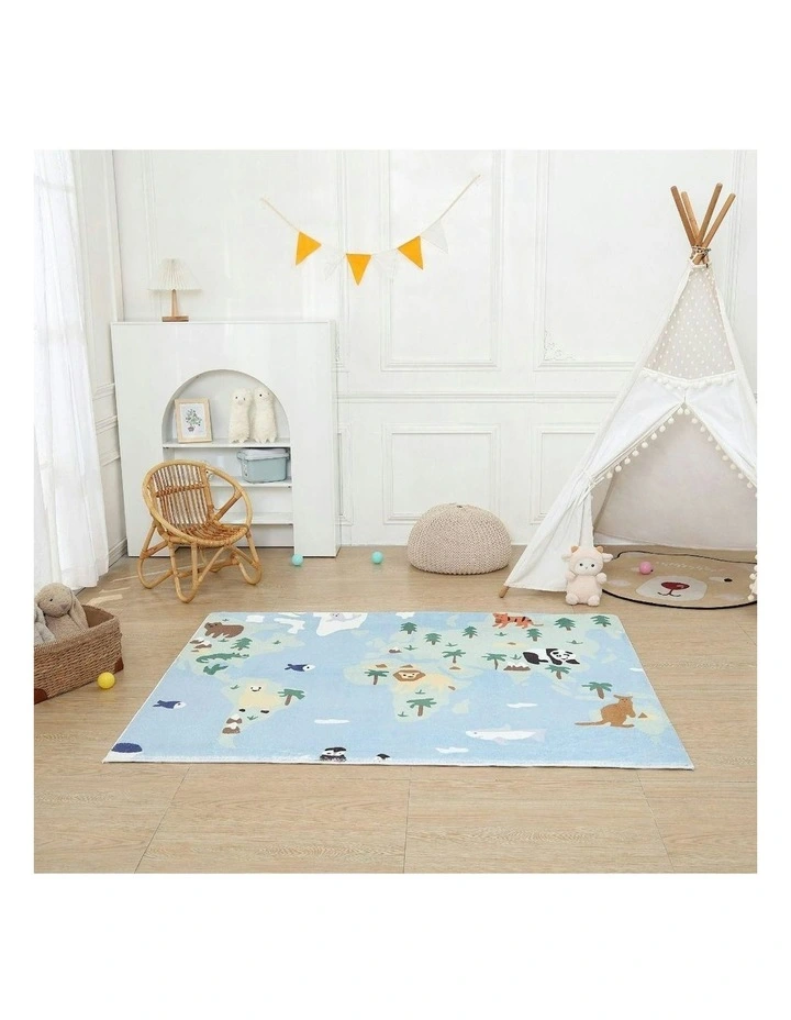 World Animal Map Rug in Multi image 3