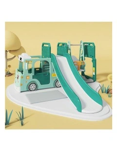 Lucas Baby Slider and Swing Play Center with Bus in Green
