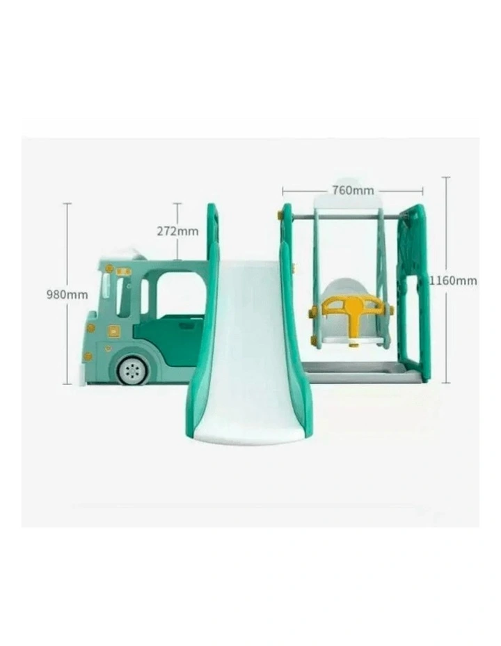 Lucas Baby Slider and Swing Play Center with Bus in Blue image 4