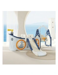 Hunter Pirate Ship Baby Slider Play Center in Blue