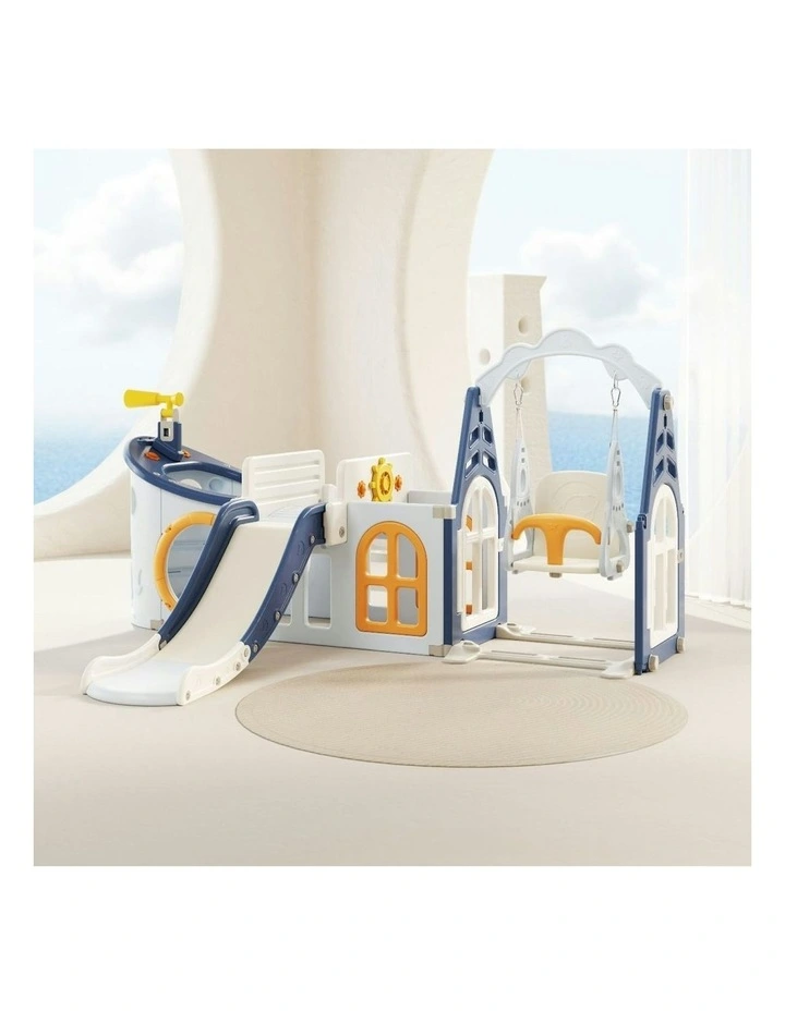 Hunter Pirate Ship Baby Slider Play Center in Blue image 2