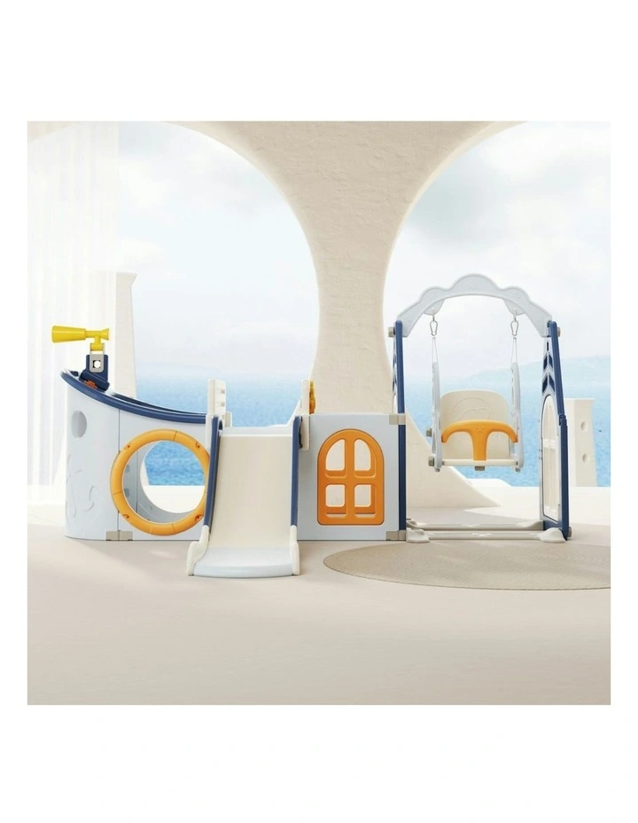 Hunter Pirate Ship Baby Slider Play Center in Blue image 3