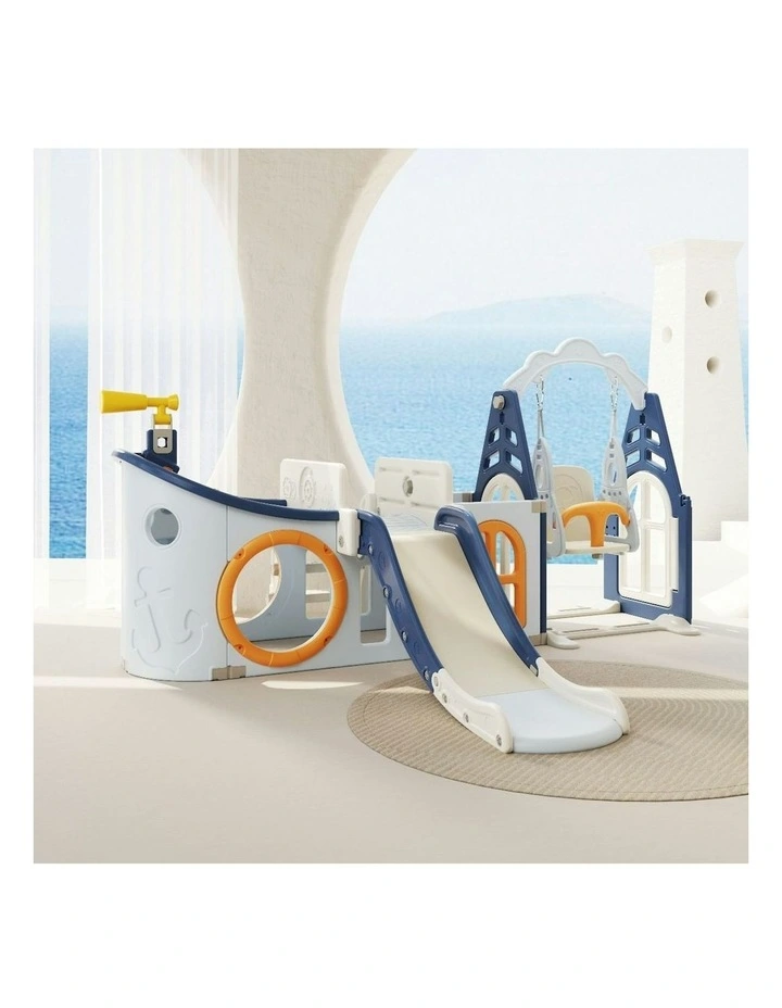 Hunter Pirate Ship Baby Slider Play Center in Blue image 5
