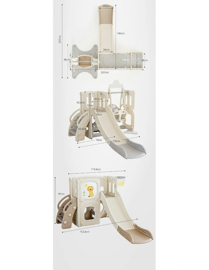 All 4 Kids Joyce Baby Slider and Swing Play Center with Easel image 2