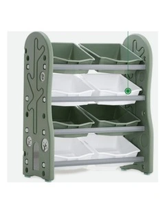 Addison 4 Tier 8 Bin Kids Toy Box Storage Unit in Powder Blue