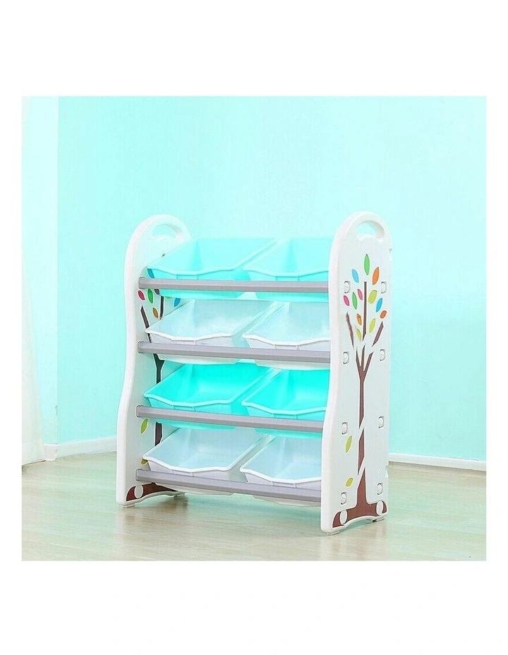Addison 4 Tier 8 Bin Kids Toy Box Storage Unit in Powder Blue image 4