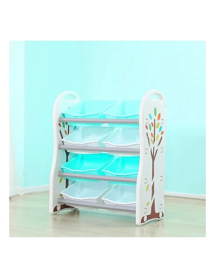 Addison 4 Tier 8 Bin Kids Toy Box Storage Unit in Powder Blue image 5