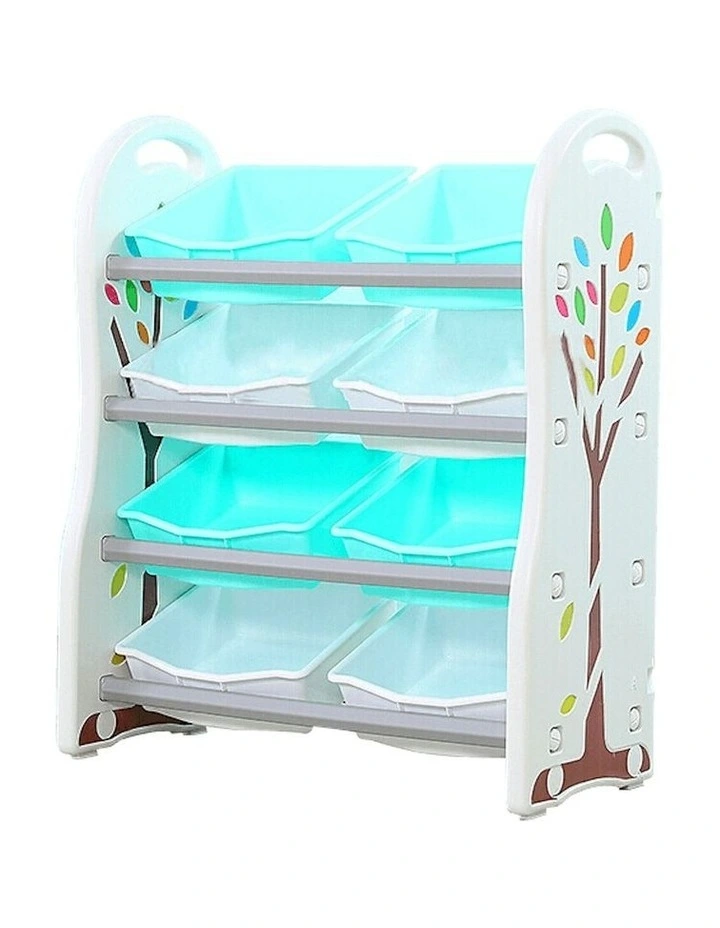 Addison 4 Tier 8 Bin Kids Toy Box Storage Unit in Powder Blue image 6