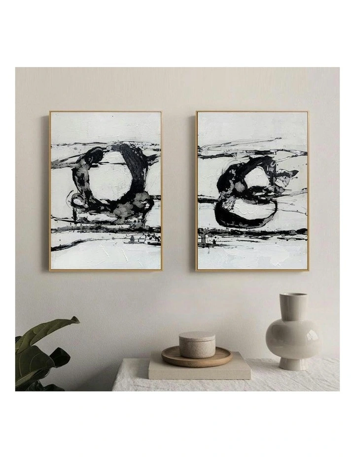 Modern Abstract Oil Hand Painted Wall Art With Frame 021 in Multi image 3