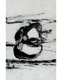Modern Abstract Oil Hand Painted Wall Art With Frame 022 in Multi