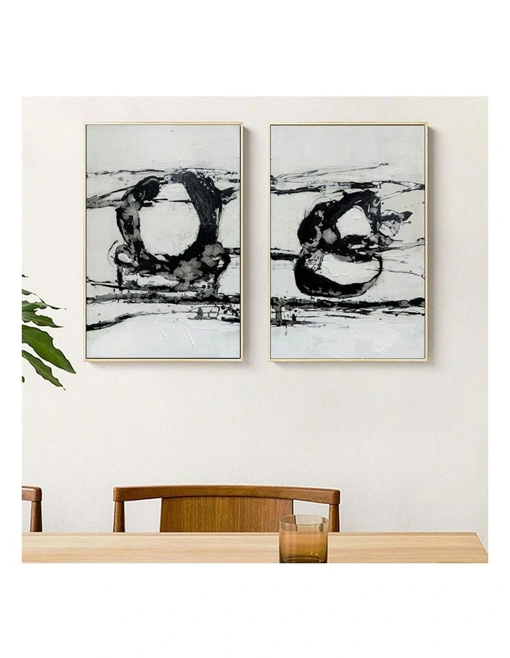 Modern Abstract Oil Hand Painted Wall Art With Frame 022 in Multi image 2