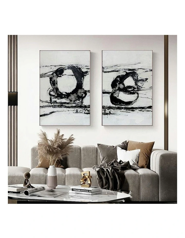 Modern Abstract Oil Hand Painted Wall Art With Frame 022 in Multi image 4