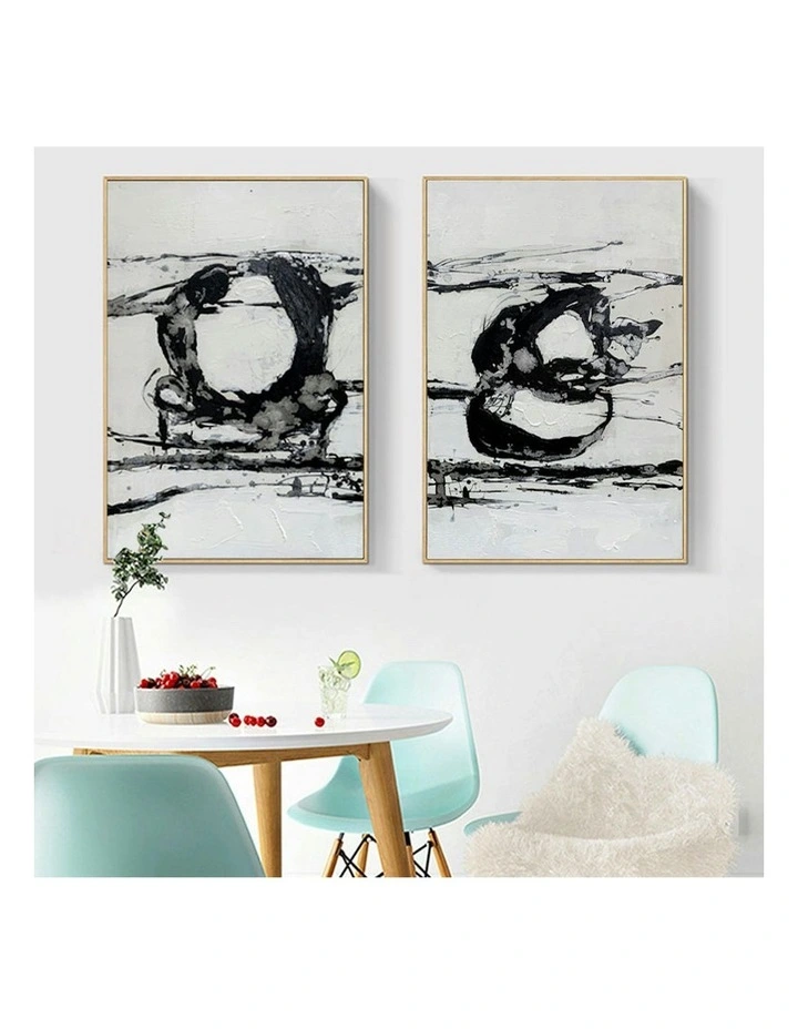 Modern Abstract Oil Hand Painted Wall Art With Frame 022 in Multi image 6