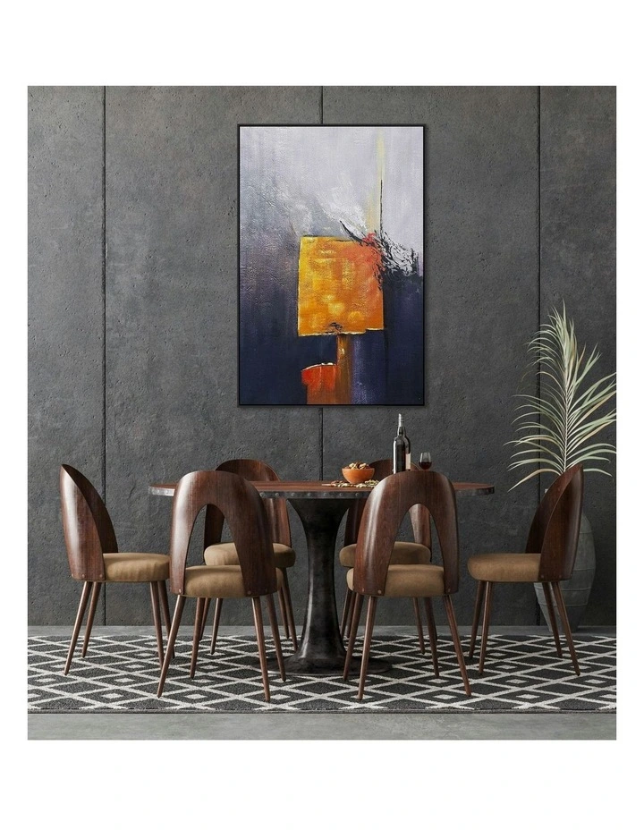 Modern Abstract Oil Hand Painted Wall Art With Frame 010 in Multi image 3