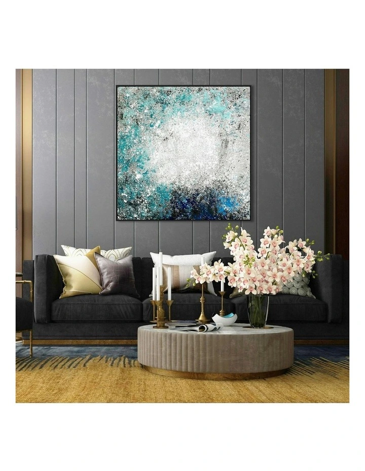 Modern Abstract Oil Hand Painted Wall Art With Frame 013 in Multi image 3