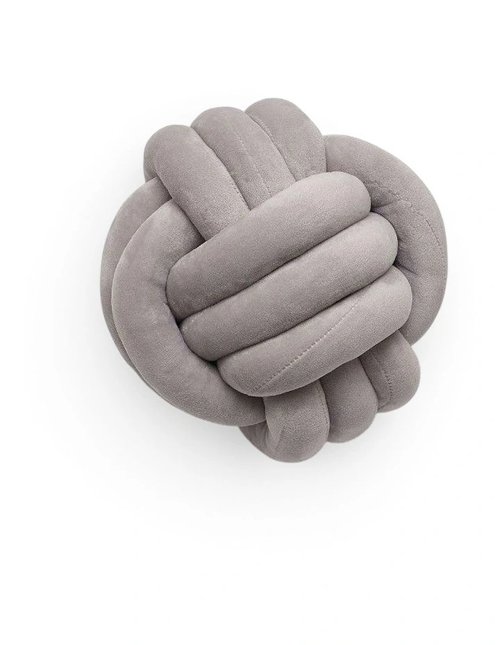 Nordic Style Soft Velour Knot Ball in Grey image 1