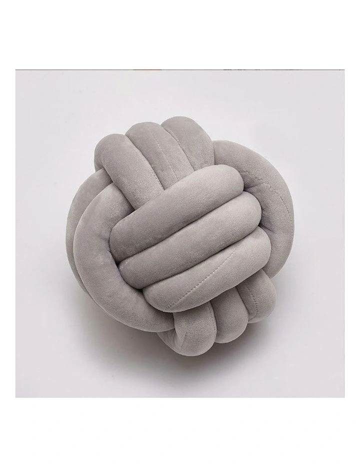 Nordic Style Soft Velour Knot Ball in Grey image 1