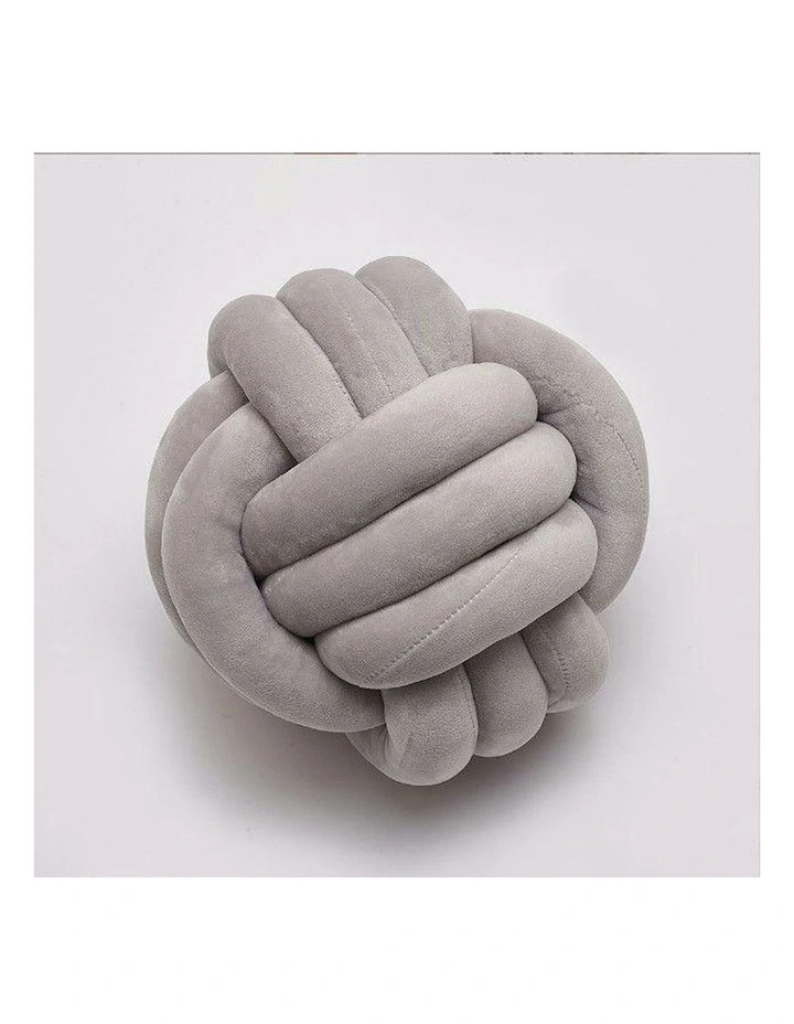 Nordic Style Soft Velour Knot Ball in Grey image 2