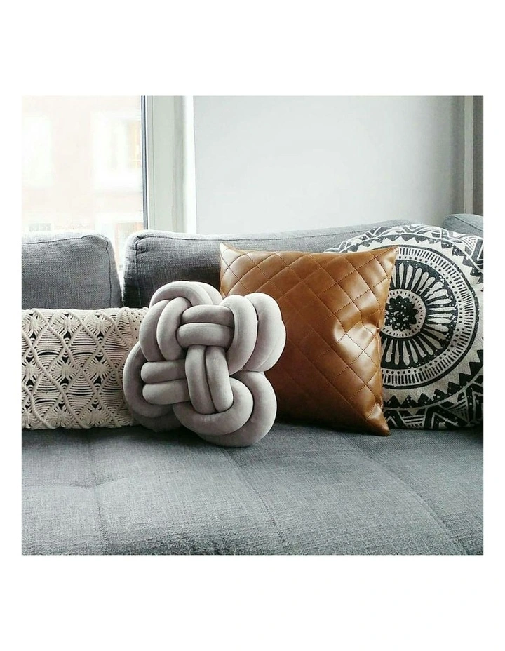 Nordic Style Soft Velour Knot Ball in Grey image 4
