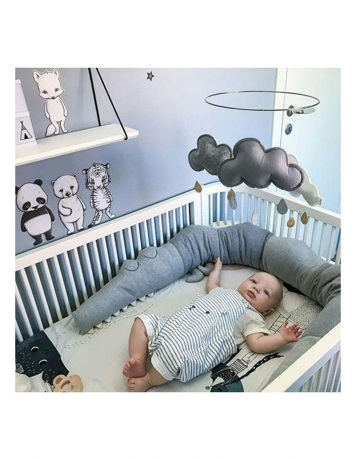 Alligator Baby Cot Bumper Flush Toy 185cm in Multi image 3