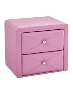 PU Leather Bedside Table in Madelyn Pink