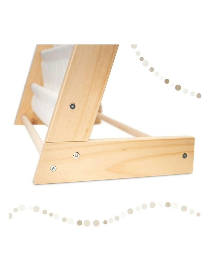 Henry Wooden Canvas Sling Magazine Bookcase in Beige image 5