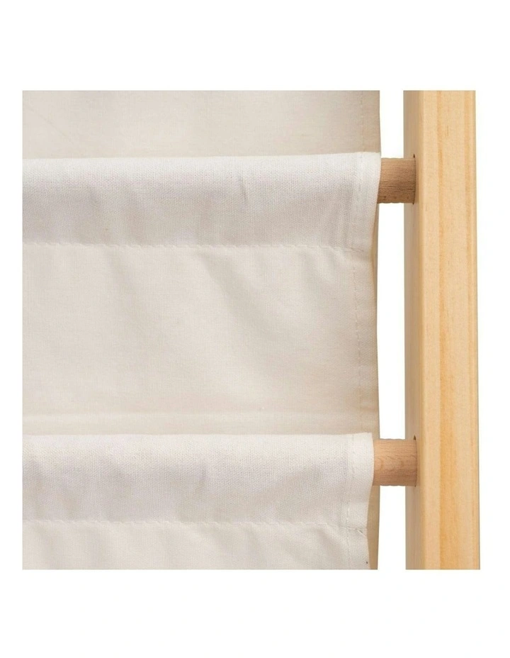 Henry Wooden Canvas Sling Magazine Bookcase in Beige image 6