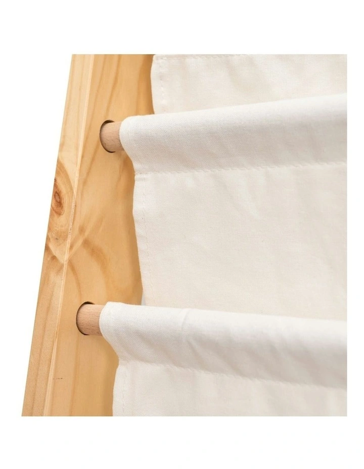 Henry Wooden Canvas Sling Magazine Bookcase in Beige image 7