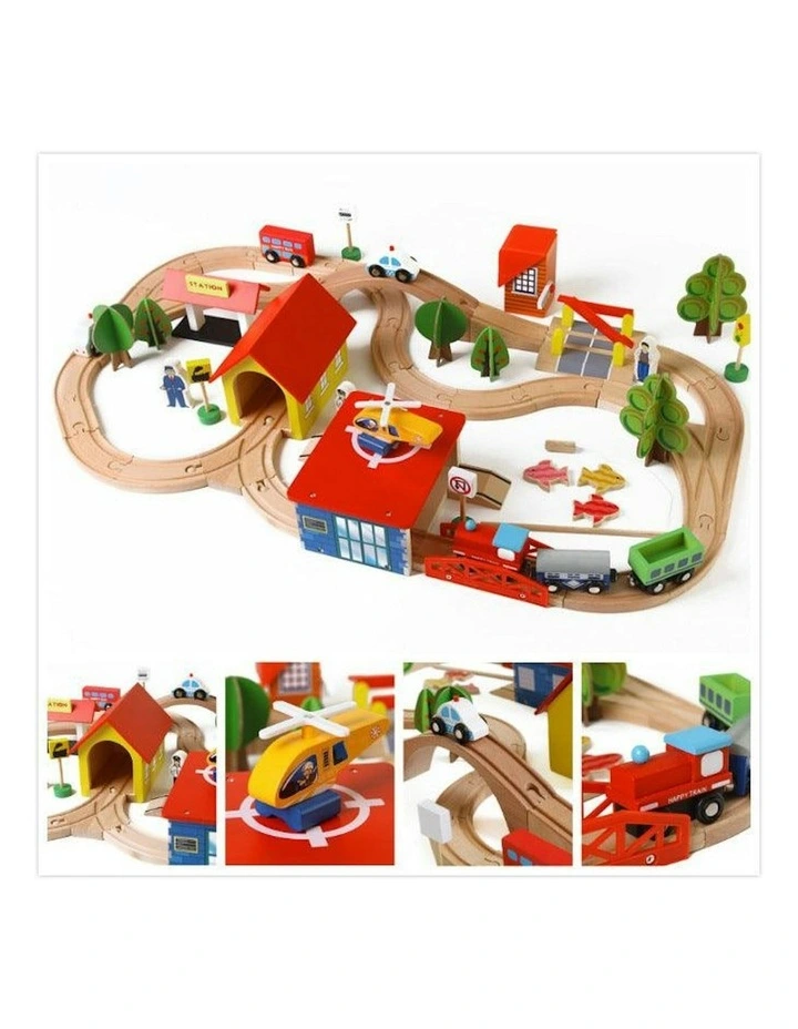 90 Pieces Train Set With Table in Multi image 3