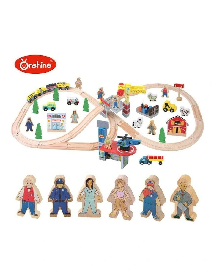 90 Pieces Train Set With Table in Multi image 4