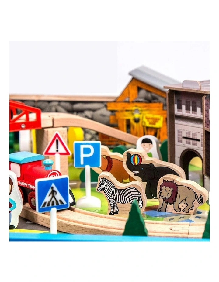 90 Pieces Train Set With Table in Multi image 6