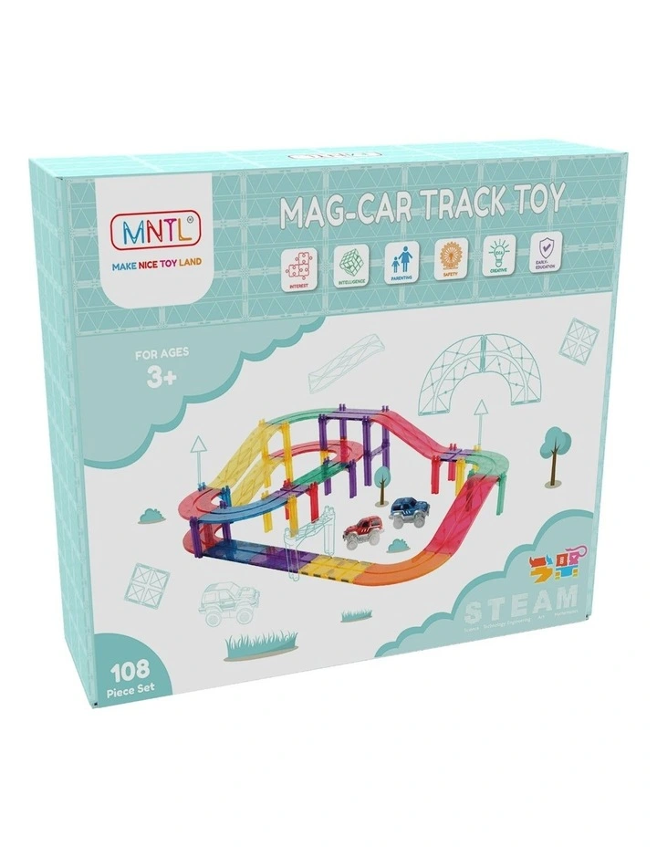 Magnetic Car Track Set 108 Pieces image 1