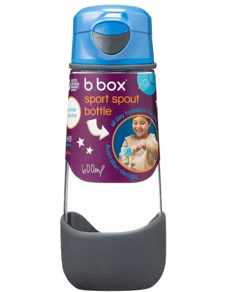 Sport Spout Bottle 600ml in Blue Slate image 1