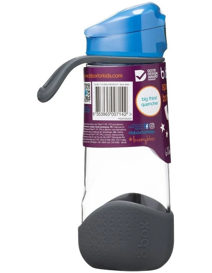 Sport Spout Bottle 600ml in Blue Slate image 2