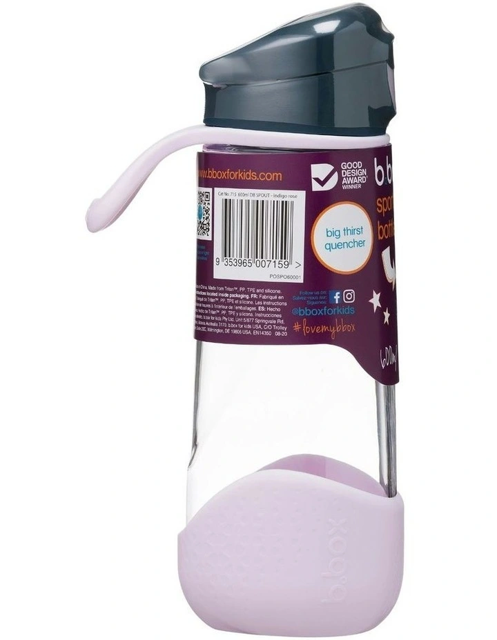 Sport Spout Bottle 600ml in Indigo Rose image 2