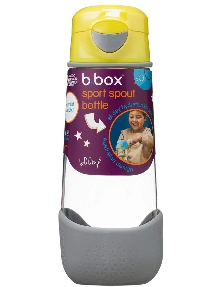 Sport Spout Bottle 600ml in Lemon Sherbet image 1