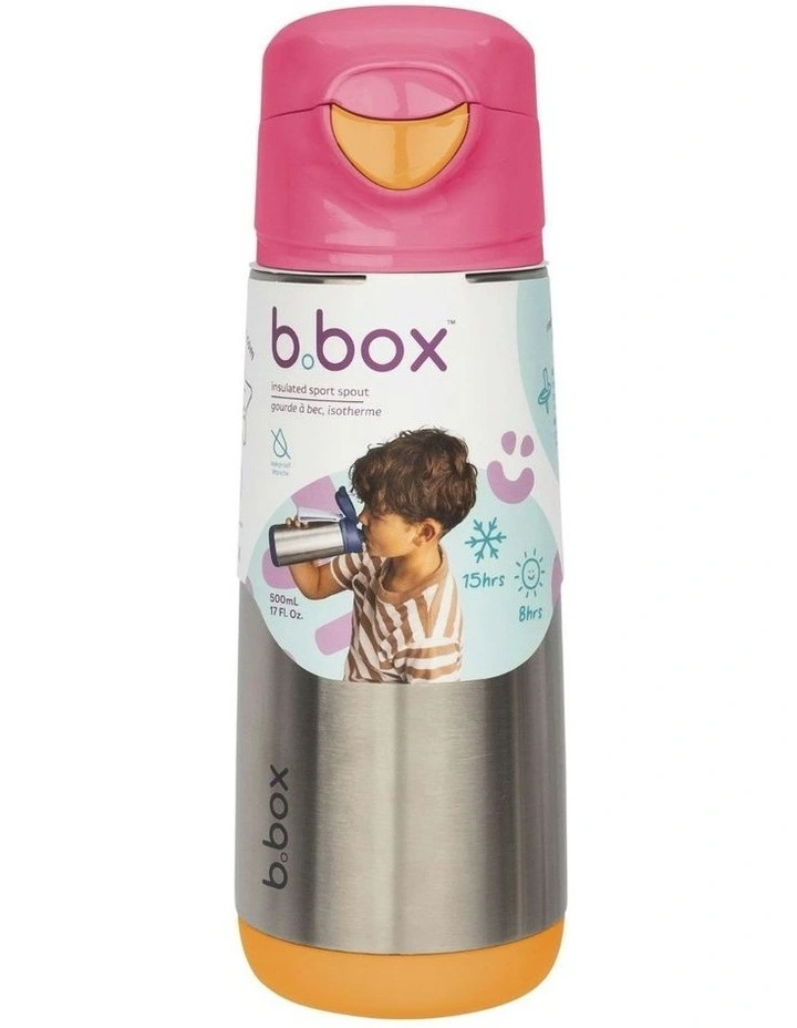 Insulated Sport Spout Bottle 500ml in Strawberry Shake image 1