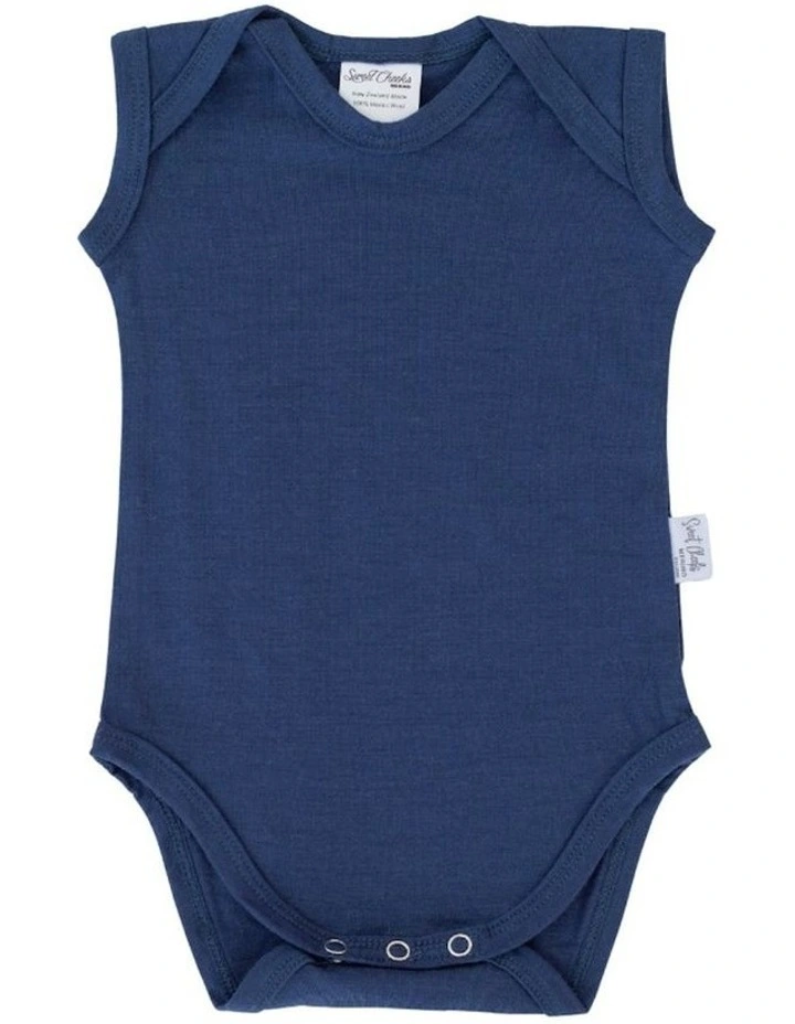 Singlet Merino Bodysuit in Navy image 1