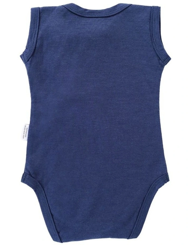 Singlet Merino Bodysuit in Navy image 2