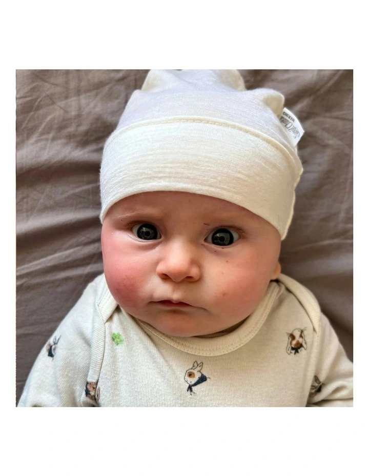Baby Merino Beanie in Navy image 5