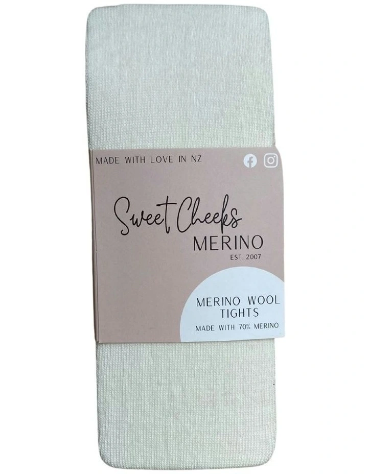 Merino Tights in Vanilla image 1