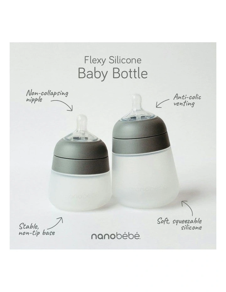 Flexy Silicone Bottle 150ml 2 Pack in White image 2